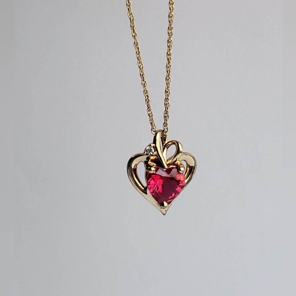 Brilliance Fine Jewelry 14kt gold over sterling silver heart pendant necklace.
